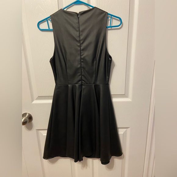 Faux leather dress with deep v neckline by six crisp days - Picture 4 of 4